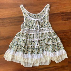 Cecico Floral Lace Sheer Swing Tank Top, Medium